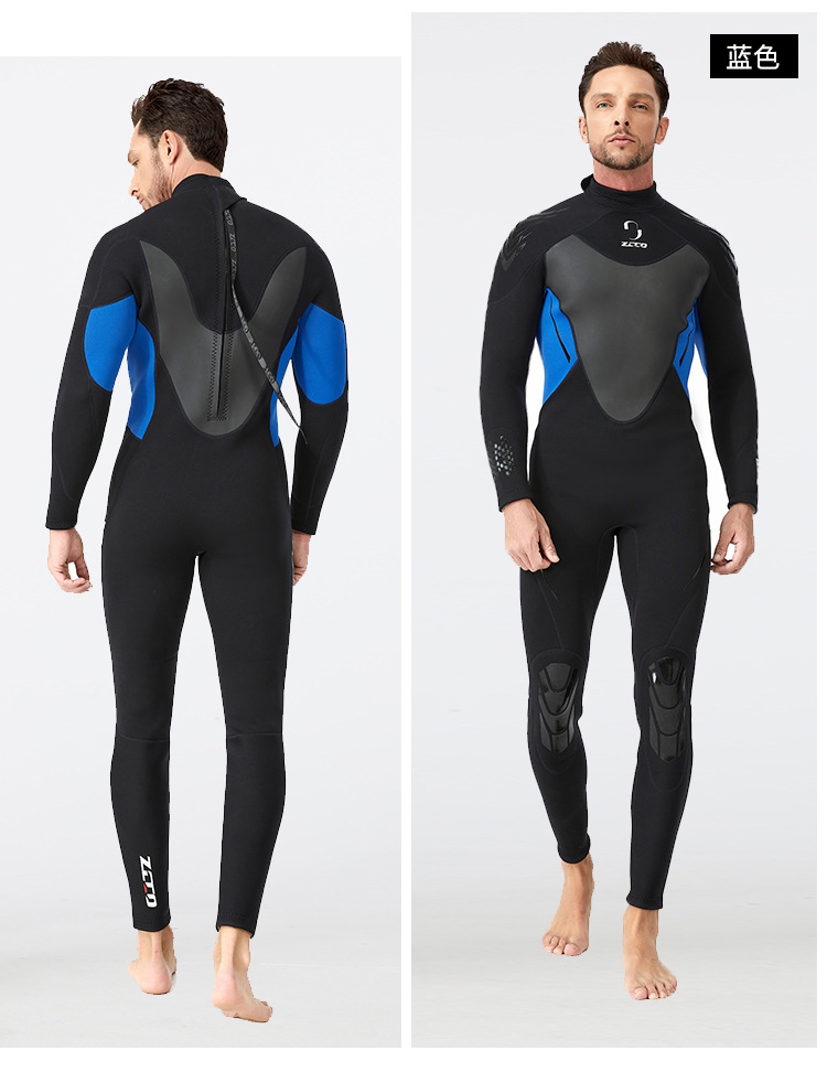 3mm Neoprene Wetsuit Men One-piece Warm Wetsuit Women  Long-sleeved Cold-proof Surfing Swimming Wetsuit scuba diving Fishing