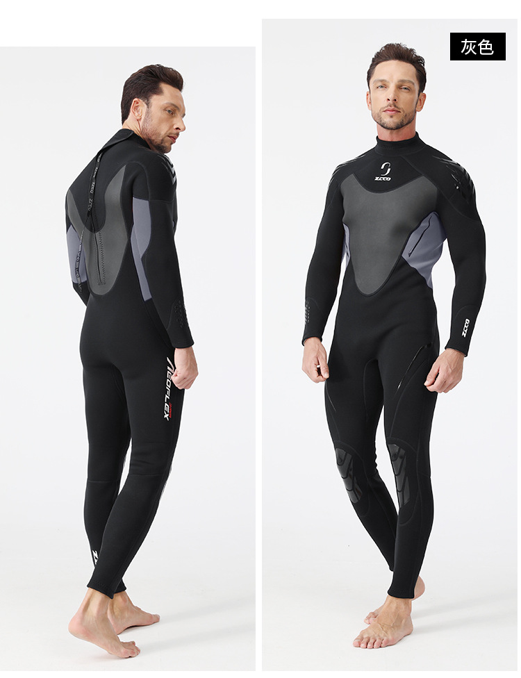 3mm Neoprene Wetsuit Men One-piece Warm Wetsuit Women  Long-sleeved Cold-proof Surfing Swimming Wetsuit scuba diving Fishing