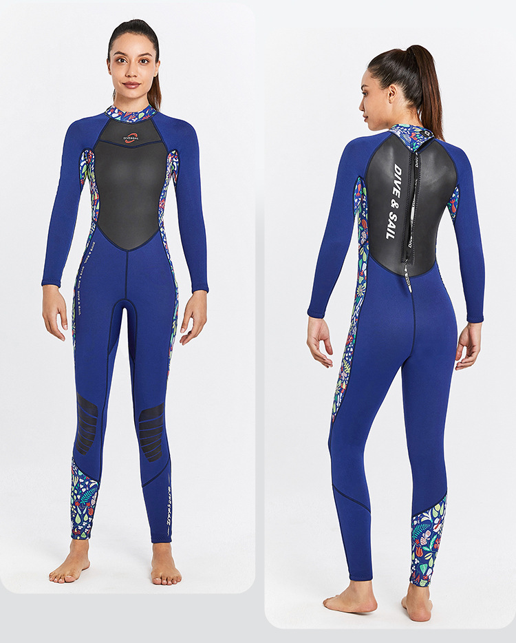 Women' Wetsuit 3MM Neoprene One-piece Thermal Swimsuit Thickened Swimming Surfing Diving Suit Scuba Diving Snorkeling Wetsuit