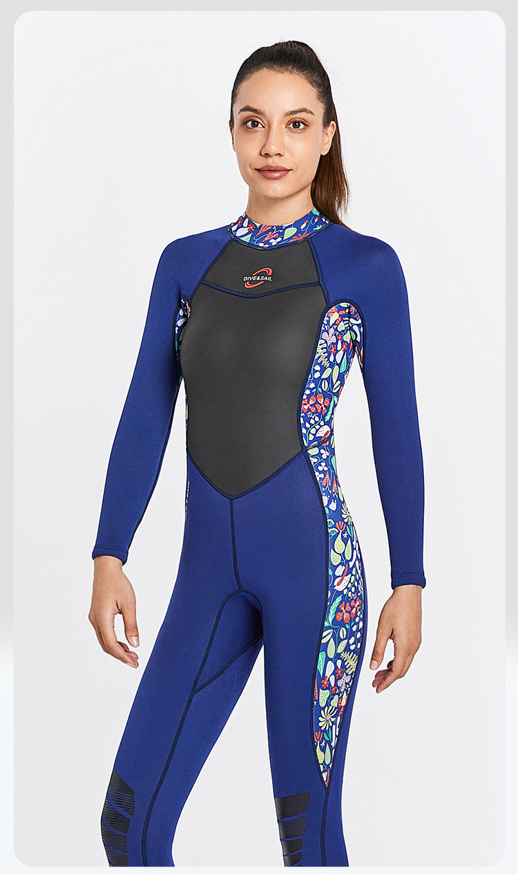 Women' Wetsuit 3MM Neoprene One-piece Thermal Swimsuit Thickened Swimming Surfing Diving Suit Scuba Diving Snorkeling Wetsuit
