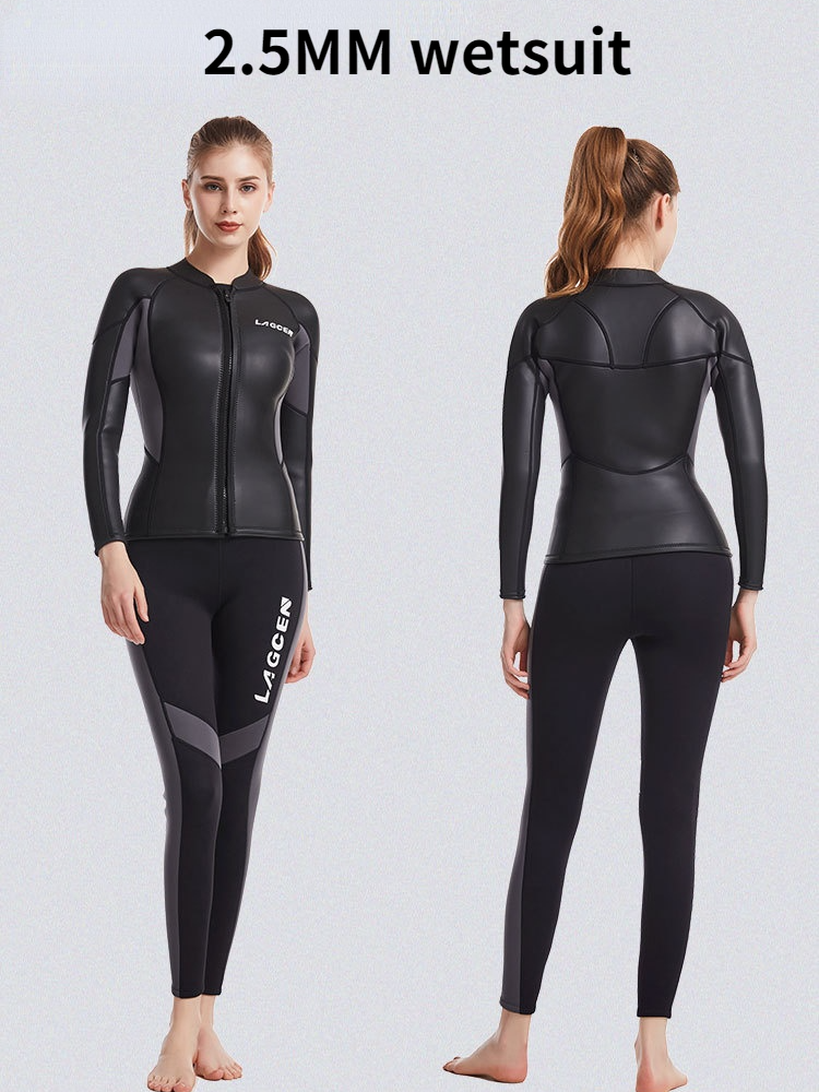 2.5MM Neoprene Wetsuit Women Split Long-sleeved Swimming Free Diving Suit Scuba Diving Snorkeling Surfing Suit  Swimsuit Women