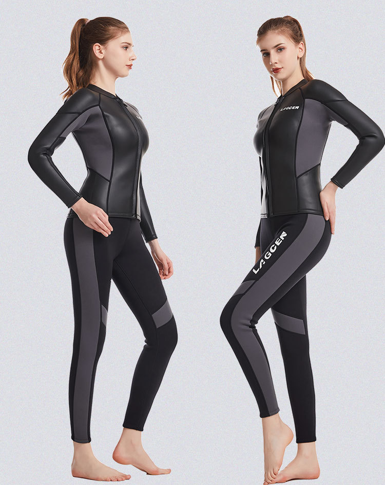 2.5MM Neoprene Wetsuit Women Split Long-sleeved Swimming Free Diving Suit Scuba Diving Snorkeling Surfing Suit  Swimsuit Women