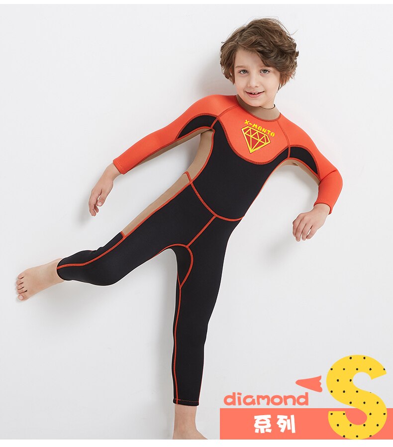 Kids Wetsuits 2.5mm Neoprene Children's Wetsuit For Boys Swimming Diving  Surfing Warm Sunscreen And UV Protection Swimsuit