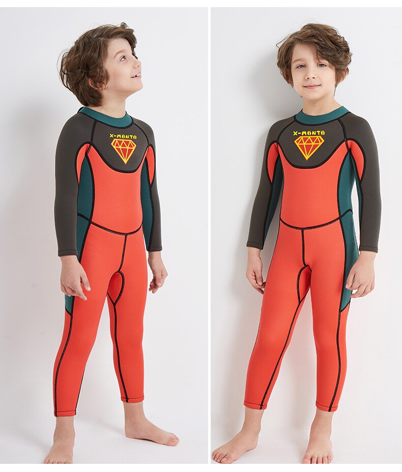 Kids Wetsuits 2.5mm Neoprene Children's Wetsuit For Boys Swimming Diving  Surfing Warm Sunscreen And UV Protection Swimsuit