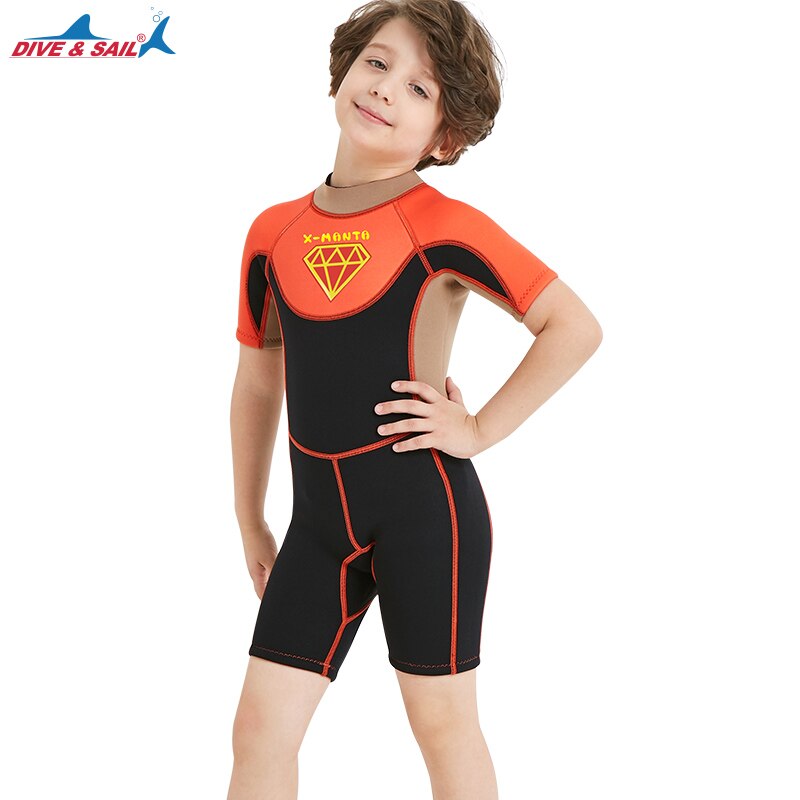 Kids Wetsuits 2.5mm Neoprene Children's Wetsuit For Boys Swimming Diving  Surfing Warm Sunscreen And UV Protection Swimsuit