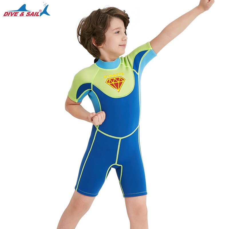 Kids Wetsuits 2.5mm Neoprene Children's Wetsuit For Boys Swimming Diving  Surfing Warm Sunscreen And UV Protection Swimsuit
