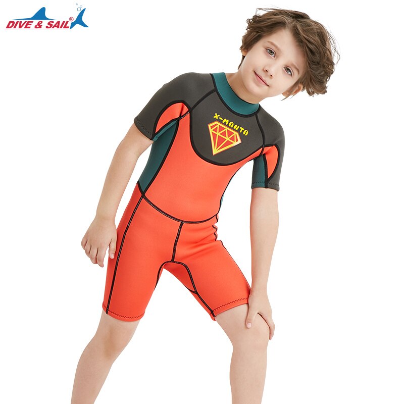Kids Wetsuits 2.5mm Neoprene Children's Wetsuit For Boys Swimming Diving  Surfing Warm Sunscreen And UV Protection Swimsuit