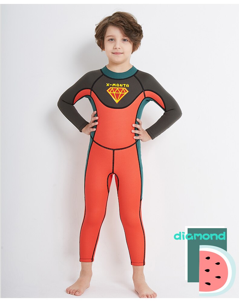 Kids Wetsuits 2.5mm Neoprene Children's Wetsuit For Boys Swimming Diving  Surfing Warm Sunscreen And UV Protection Swimsuit