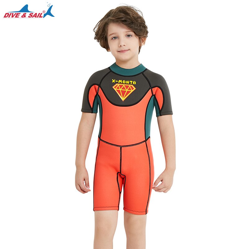 Kids Wetsuits 2.5mm Neoprene Children's Wetsuit For Boys Swimming Diving  Surfing Warm Sunscreen And UV Protection Swimsuit