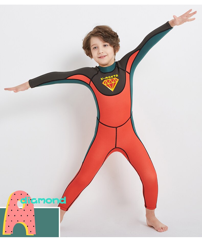 Kids Wetsuits 2.5mm Neoprene Children's Wetsuit For Boys Swimming Diving  Surfing Warm Sunscreen And UV Protection Swimsuit