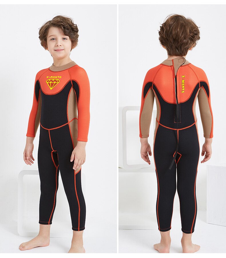 Kids Wetsuits 2.5mm Neoprene Children's Wetsuit For Boys Swimming Diving  Surfing Warm Sunscreen And UV Protection Swimsuit