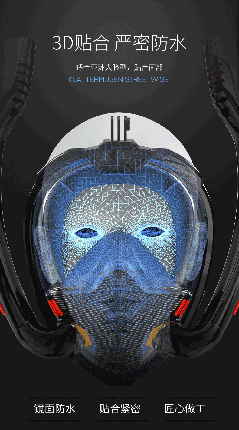 Snorkeling Mask Double Tube Silicone Full Dry Diving Mask Adult Swimming Mask Diving Goggles Scuba Gear  Diving Mask