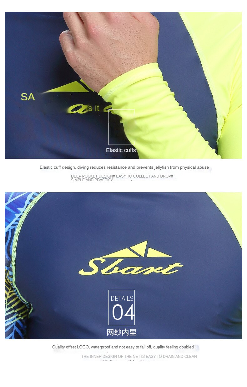 Men's Swimsuit Long-sleeved Sunscreen Swimsuit Surf Quick-drying Sunscreen Suit Swimwear Swimming Suit  Beach Wear