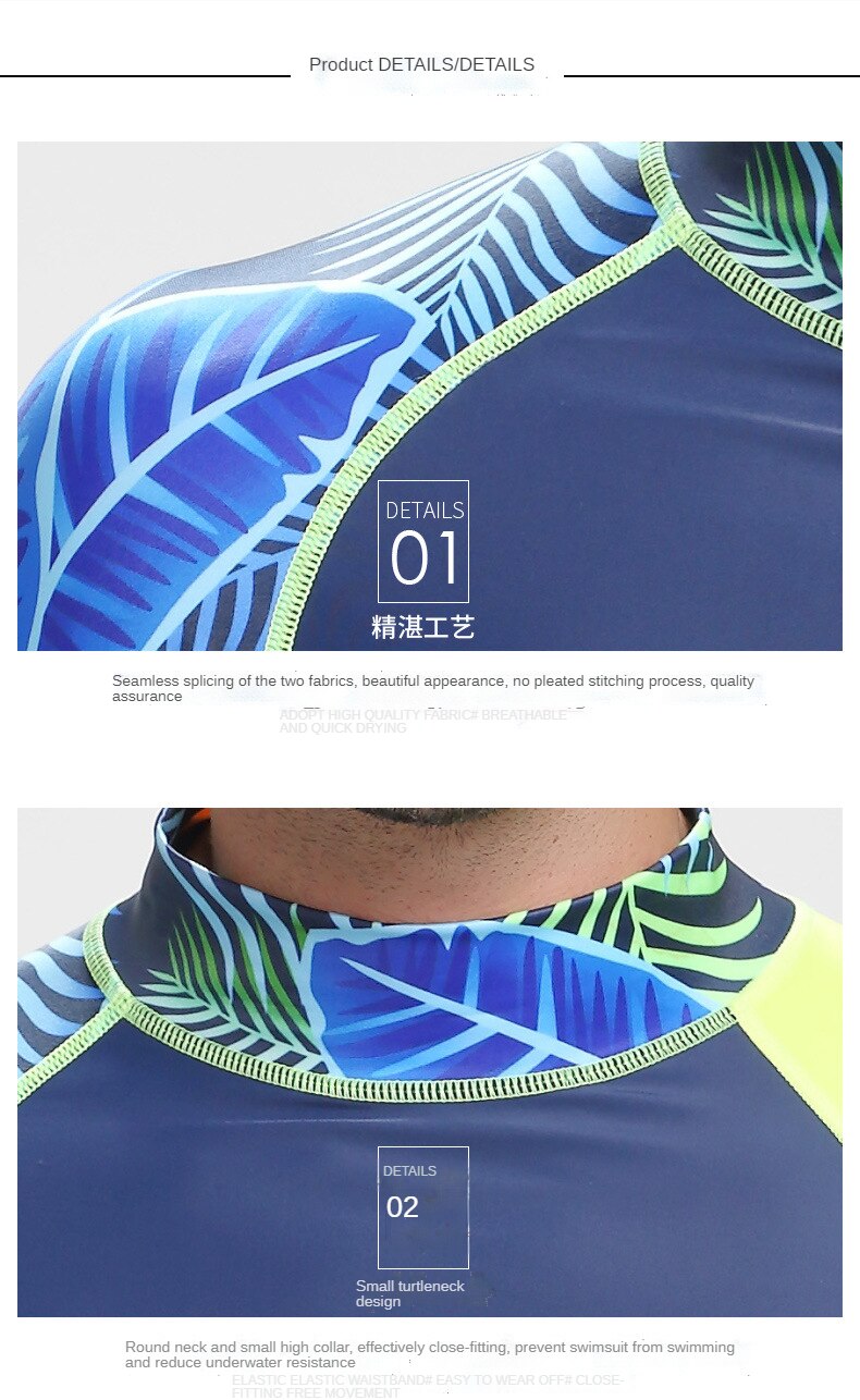 Men's Swimsuit Long-sleeved Sunscreen Swimsuit Surf Quick-drying Sunscreen Suit Swimwear Swimming Suit  Beach Wear