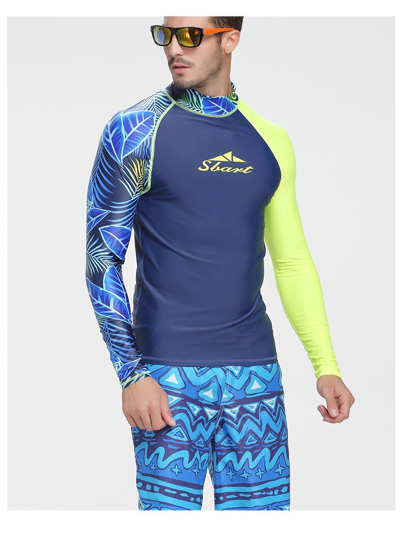 Men's Swimsuit Long-sleeved Sunscreen Swimsuit Surf Quick-drying Sunscreen Suit Swimwear Swimming Suit  Beach Wear