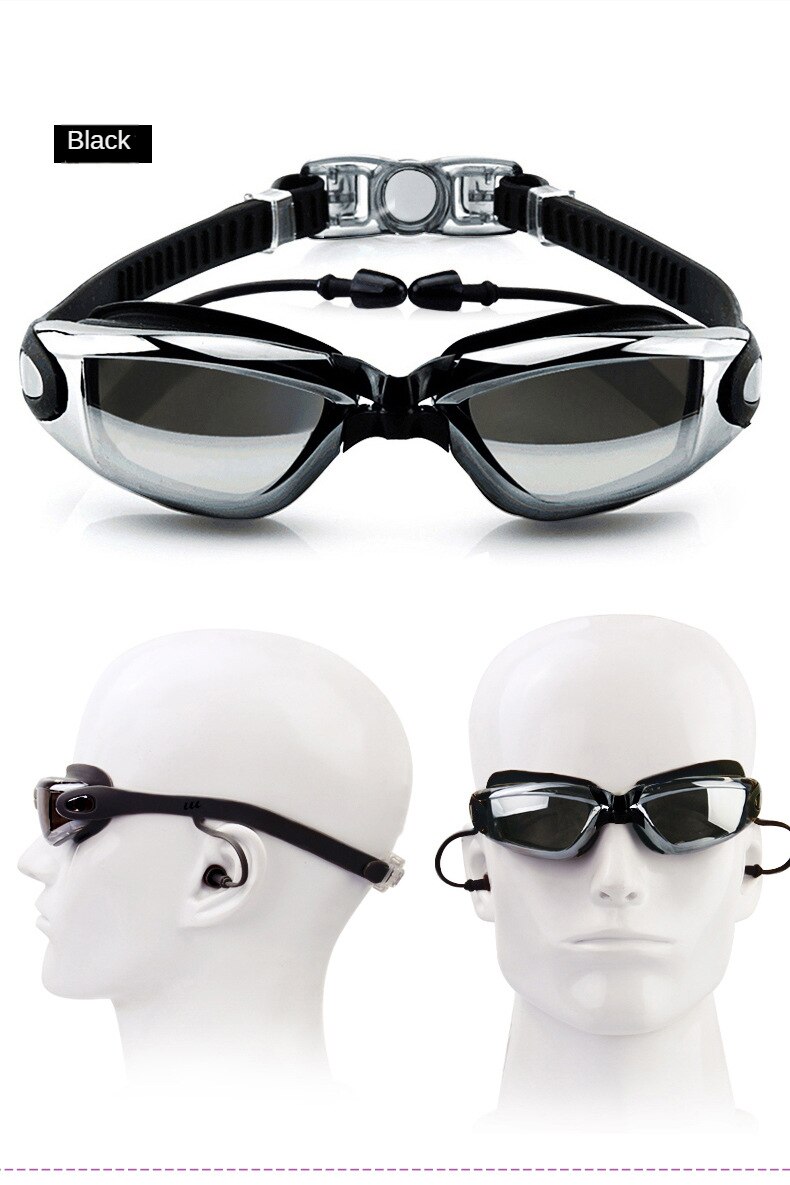 Adult Anti-fog and Waterproof High-definition Swimming Goggles for Men  Women Adjustable Silicone Swimming Pool Swimming Goggles