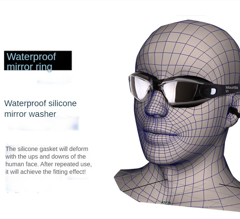 Adult Anti-fog and Waterproof High-definition Swimming Goggles for Men  Women Adjustable Silicone Swimming Pool Swimming Goggles