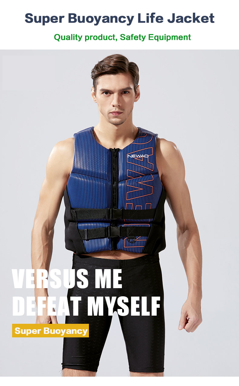 Life Jacket Super Buoyancy Neoprene Life Vest for Adult Surf Raft Kayak Fishing Jet Ski Water Sport Swimming Rescue Life Jacket