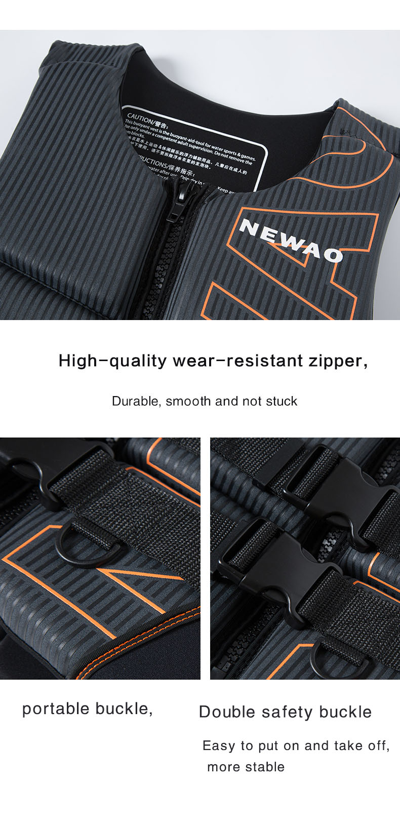 Life Jacket Super Buoyancy Neoprene Life Vest for Adult Surf Raft Kayak Fishing Jet Ski Water Sport Swimming Rescue Life Jacket