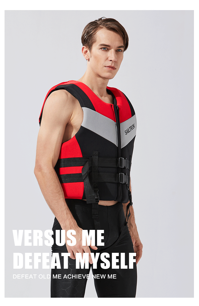 Life Jacket Super Buoyancy Neoprene Life Vest for Adult Surf Raft Kayak Fishing Jet Ski Water Sport Swimming Rescue Life Jacket