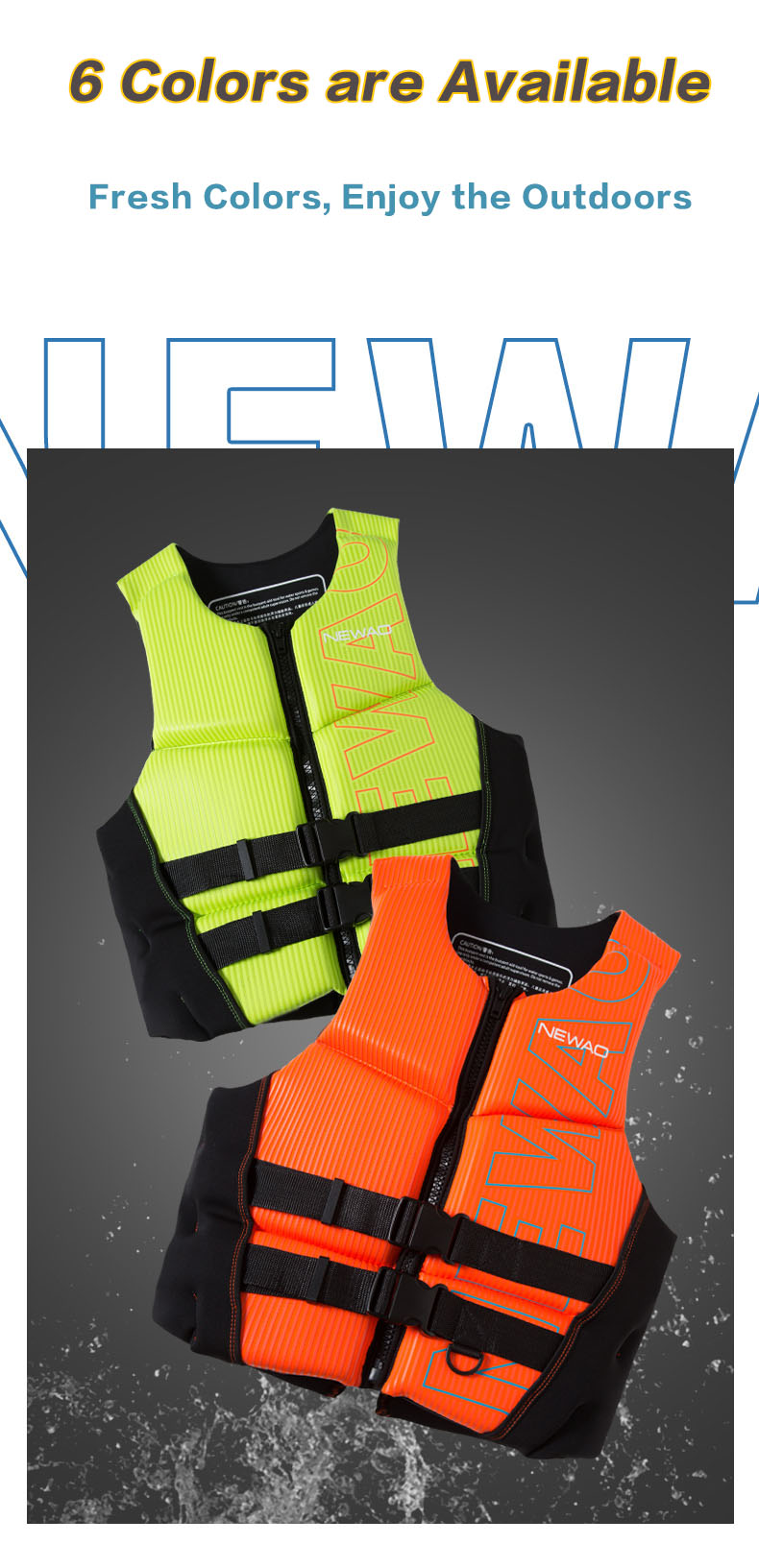 Life Jacket Super Buoyancy Neoprene Life Vest for Adult Surf Raft Kayak Fishing Jet Ski Water Sport Swimming Rescue Life Jacket
