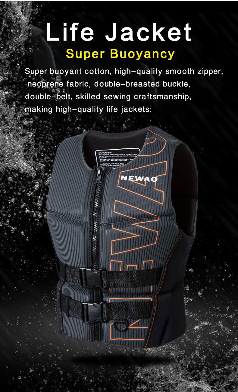 Life Jacket Super Buoyancy Neoprene Life Vest for Adult Surf Raft Kayak Fishing Jet Ski Water Sport Swimming Rescue Life Jacket