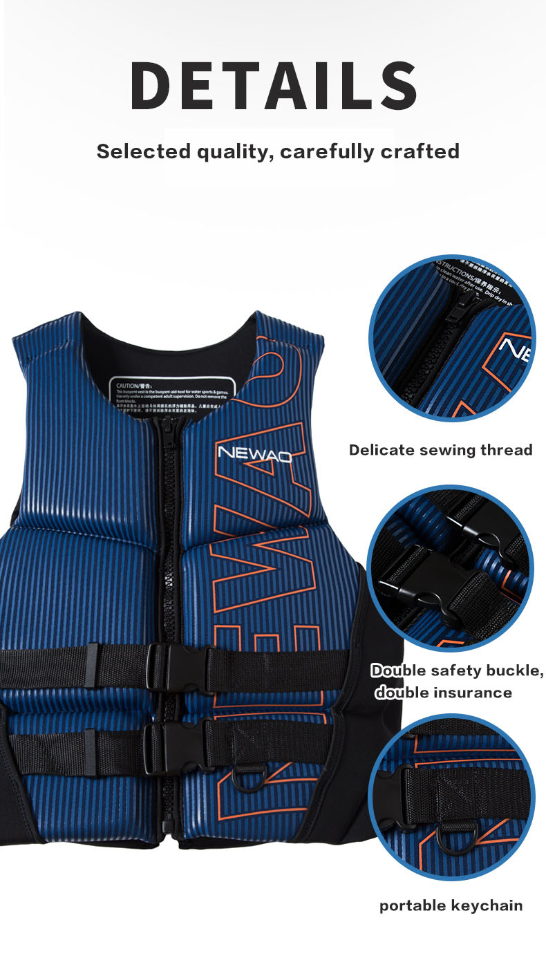 Life Jacket Super Buoyancy Neoprene Life Vest for Adult Surf Raft Kayak Fishing Jet Ski Water Sport Swimming Rescue Life Jacket