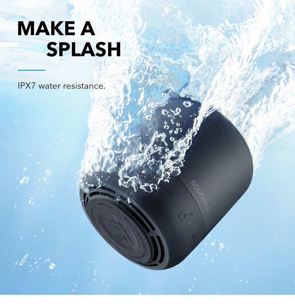 Anker Soundcore Mini 3 Bluetooth Speaker, BassUp and PartyCast Technology, USB-C，Waterproof IPX7，and Customizable EQ