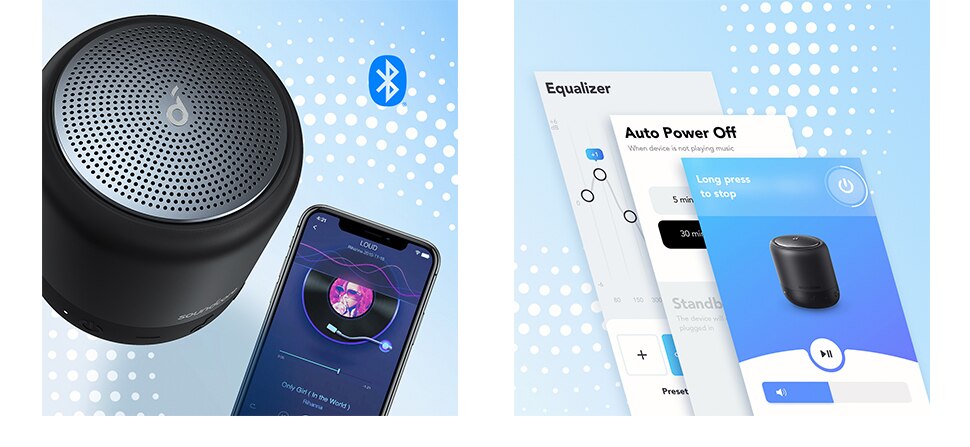 Anker Soundcore Mini 3 Bluetooth Speaker, BassUp and PartyCast Technology, USB-C，Waterproof IPX7，and Customizable EQ