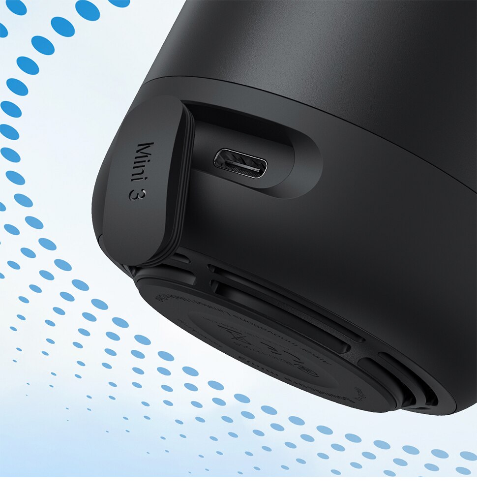 Anker Soundcore Mini 3 Bluetooth Speaker, BassUp and PartyCast Technology, USB-C，Waterproof IPX7，and Customizable EQ