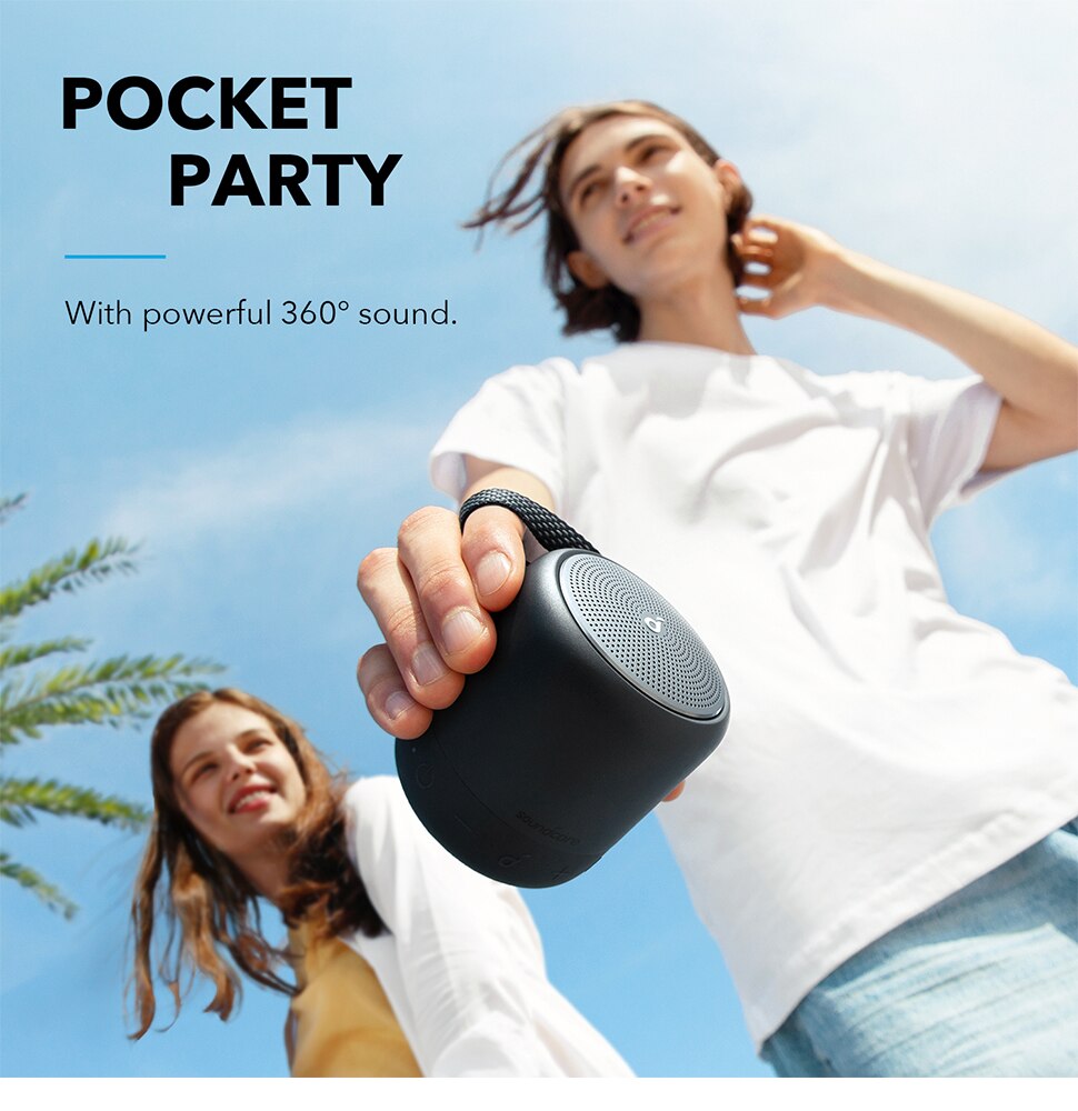 Anker Soundcore Mini 3 Bluetooth Speaker, BassUp and PartyCast Technology, USB-C，Waterproof IPX7，and Customizable EQ