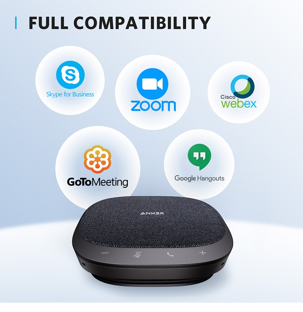 Anker PowerConf S330 USB Speakerphone, Conference Microphone for Home Office, Smart Voice Enhancement, Plug and Play