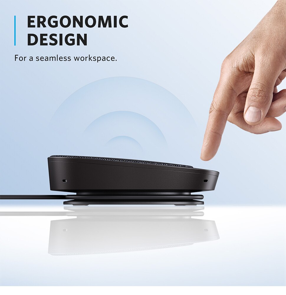 Anker PowerConf S330 USB Speakerphone, Conference Microphone for Home Office, Smart Voice Enhancement, Plug and Play