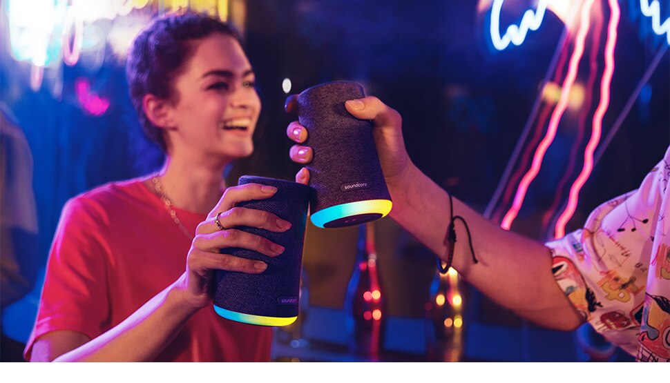 Anker Soundcore Flare Mini Bluetooth Speaker, Outdoor Bluetooth Speaker, IPX7 Waterproof for Outdoor Parties