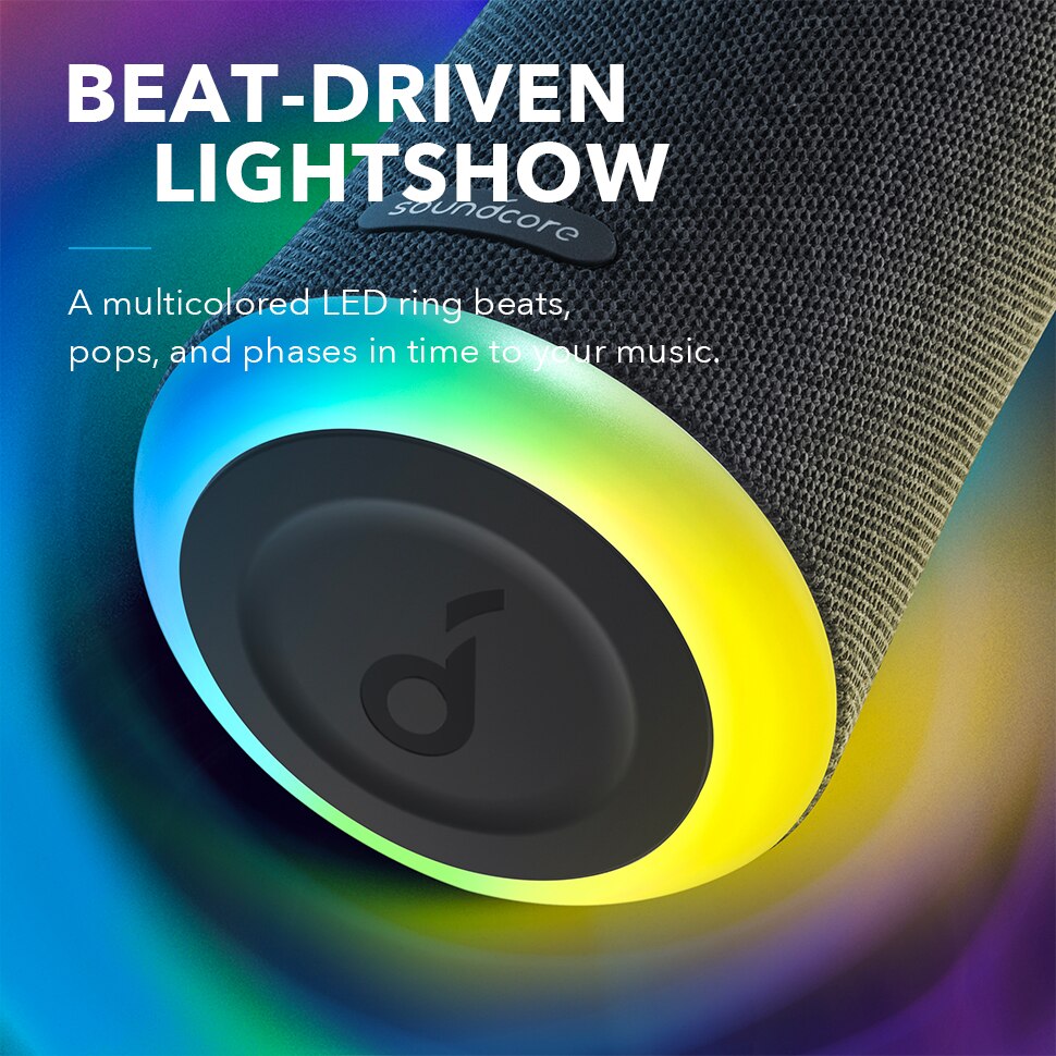 Anker Soundcore Flare Mini Bluetooth Speaker, Outdoor Bluetooth Speaker, IPX7 Waterproof for Outdoor Parties