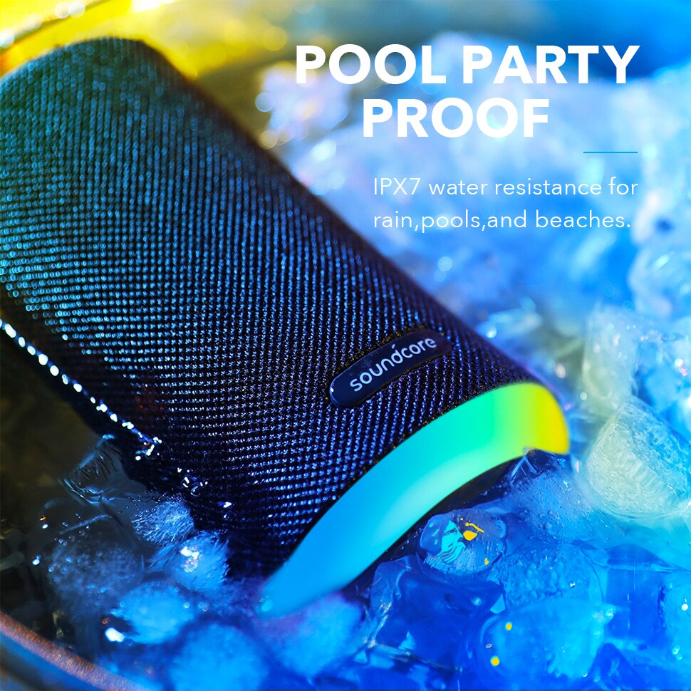 Anker Soundcore Flare Mini Bluetooth Speaker, Outdoor Bluetooth Speaker, IPX7 Waterproof for Outdoor Parties
