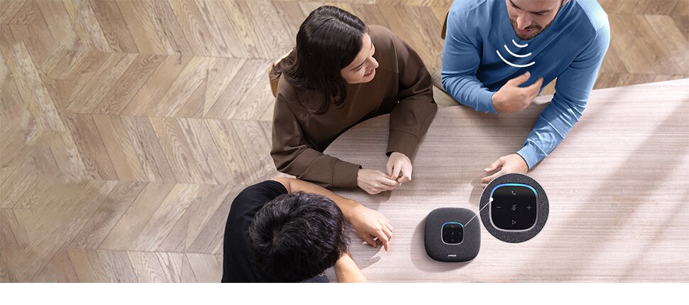 Anker PowerConf S3 Speakerphone with 6 Mics Enhanced Voice Pickup 24H Call Time App Control Bluetooth 5 USB C