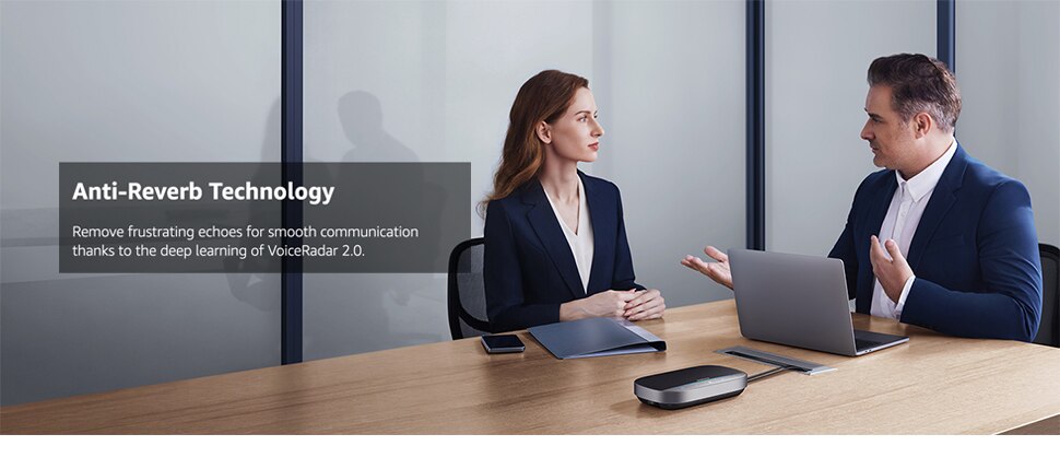 AnkerWork SR500 Conference Speaker and Microphone with Deep Learning 8 Mics 48 kHz Connect 5 Speakerphones in Daisy Chain