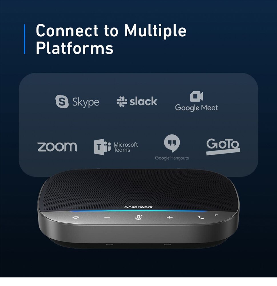 AnkerWork SR500 Conference Speaker and Microphone with Deep Learning 8 Mics 48 kHz Connect 5 Speakerphones in Daisy Chain