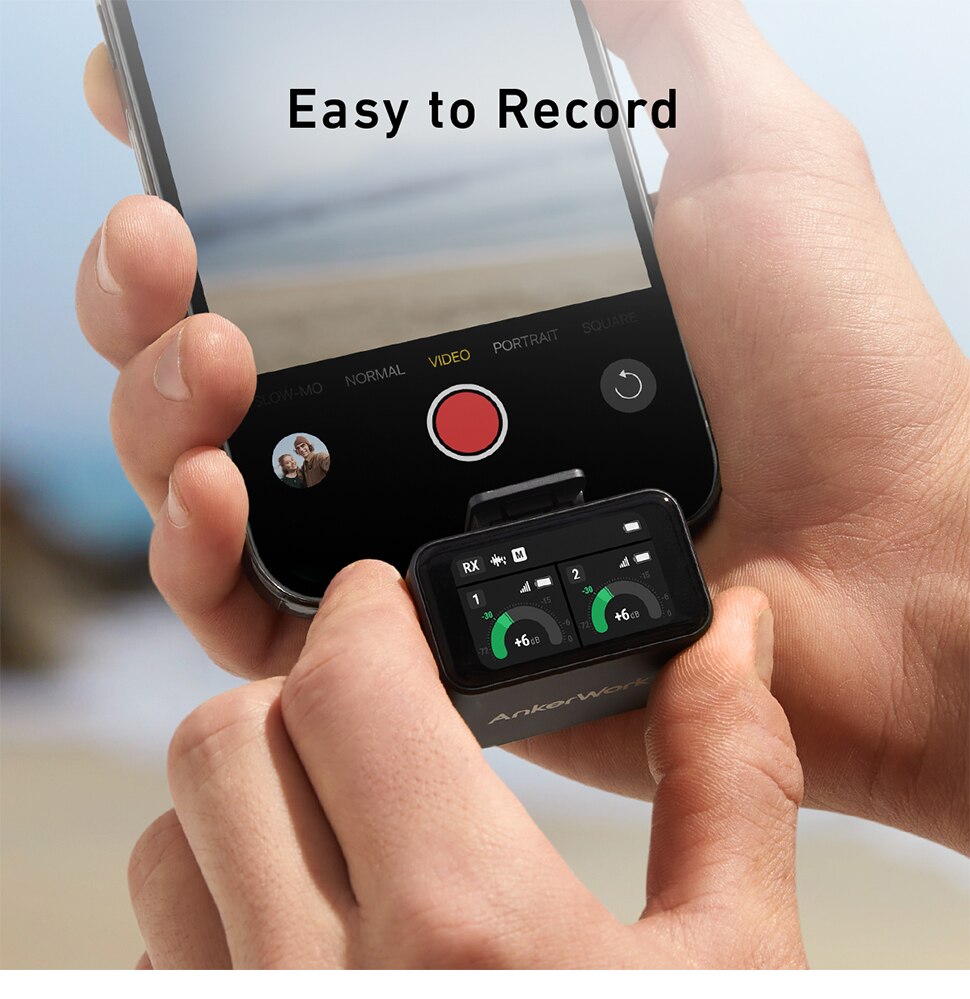 AnkerWork M650 Wireless Lavalier Microphone, Pro Noise Cancellation, Swap Magnetic Colorful Covers, 2-Channel Quality Pickup