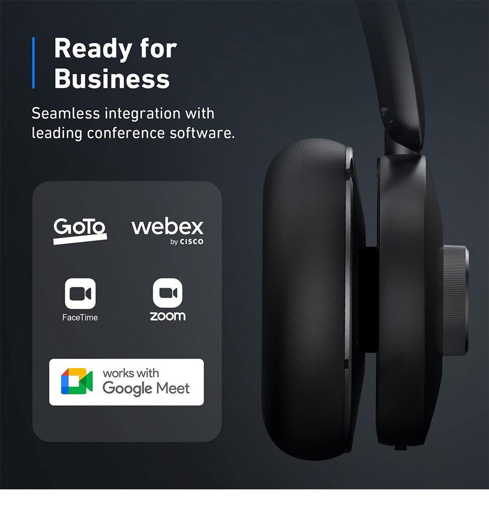 Anker PowerConf H700 Upgraded Version Bluetooth Headset with Mic and Charging Stand Digital Active Noise Cancelling