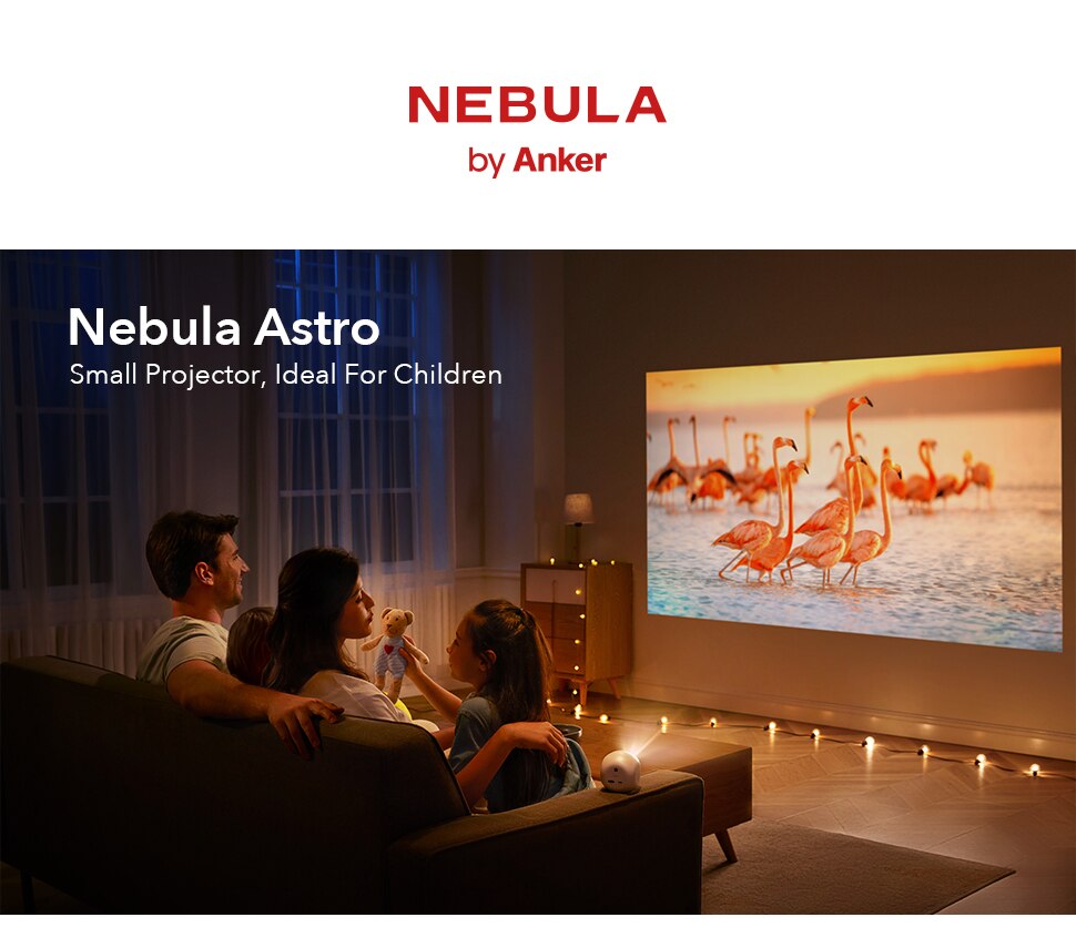 Nebula Astro movie mini projector, small portable projector, ideal for children, proyector with 100 ANSI lumens, Android 7.1