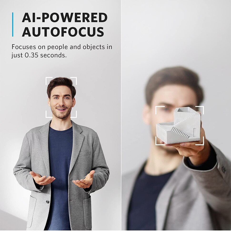 Anker PowerConf C302 Smart Full HD Webcam, AI-Powered Framing & Autofocus 2K Webcam with Noise-Cancelling Microphones