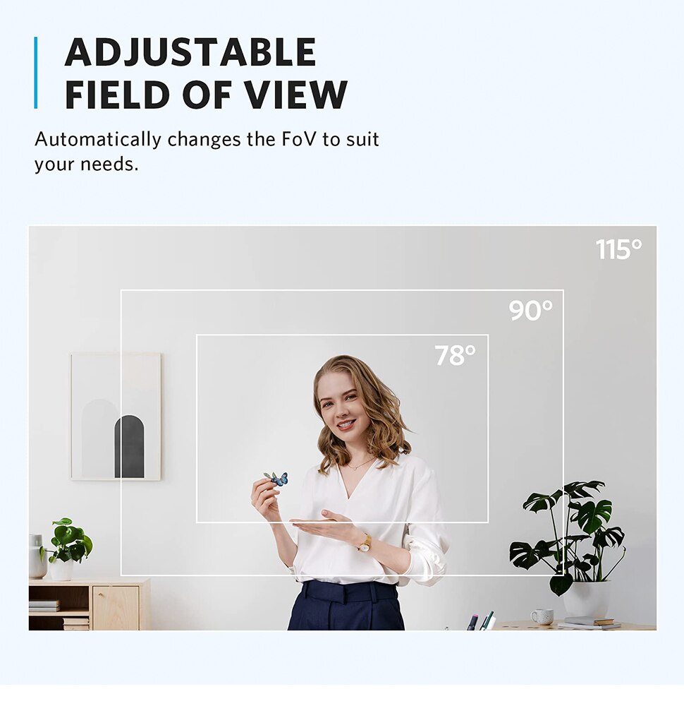 Anker PowerConf C302 Smart Full HD Webcam, AI-Powered Framing & Autofocus 2K Webcam with Noise-Cancelling Microphones