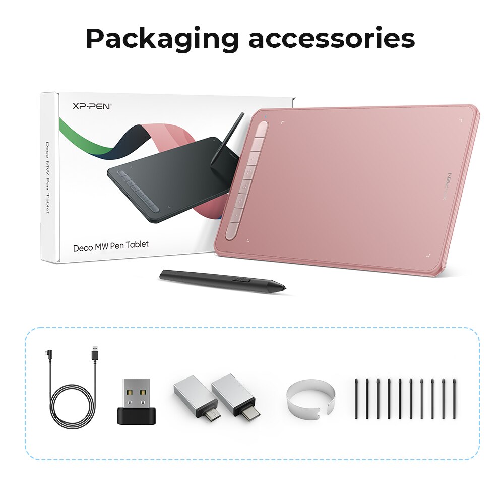 XPPen Deco M/ MW Wireless Digital Drawing Tablets 8*5 inch Graphics Tablet Bluetooth V5.0 Tilt Supported Windows Mac Android