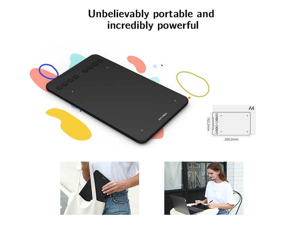 XPPen Deco Mini7W Wireless Drawing Tablet 7*4 Inch Graphics Tablet With 60 Tilt 8192 Levels for Windows Mac Android Art Design