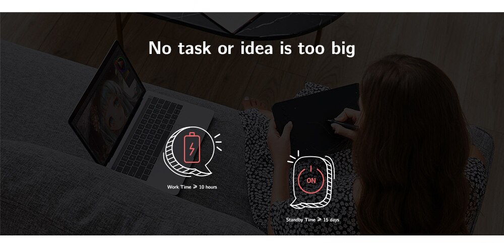 XPPen Deco Mini7W Wireless Drawing Tablet 7*4 Inch Graphics Tablet With 60 Tilt 8192 Levels for Windows Mac Android Art Design