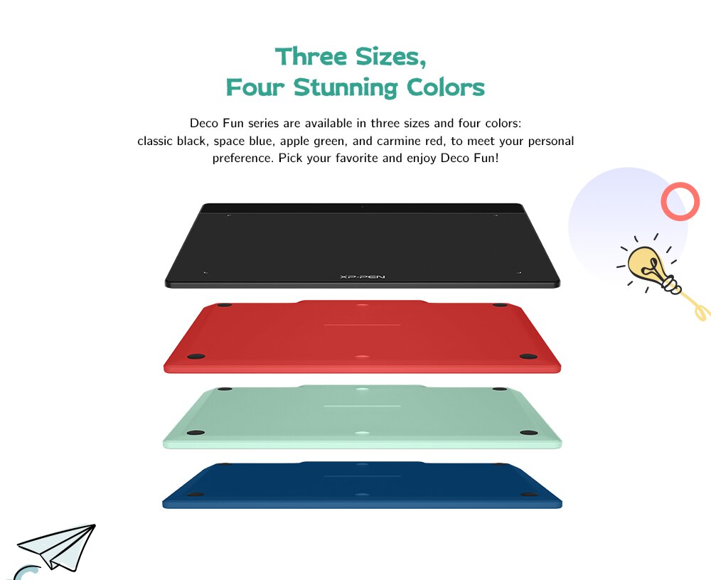 XPPen Deco Fun Graphics Tablet Digital Drawing Tablet 8192 levels Tilt Online Education Support Android Mac Linux Windows Chrome