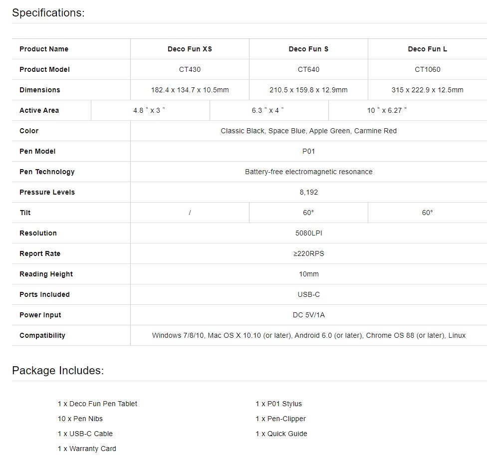XPPen Deco Fun Graphics Tablet Digital Drawing Tablet 8192 levels Tilt Online Education Support Android Mac Linux Windows Chrome