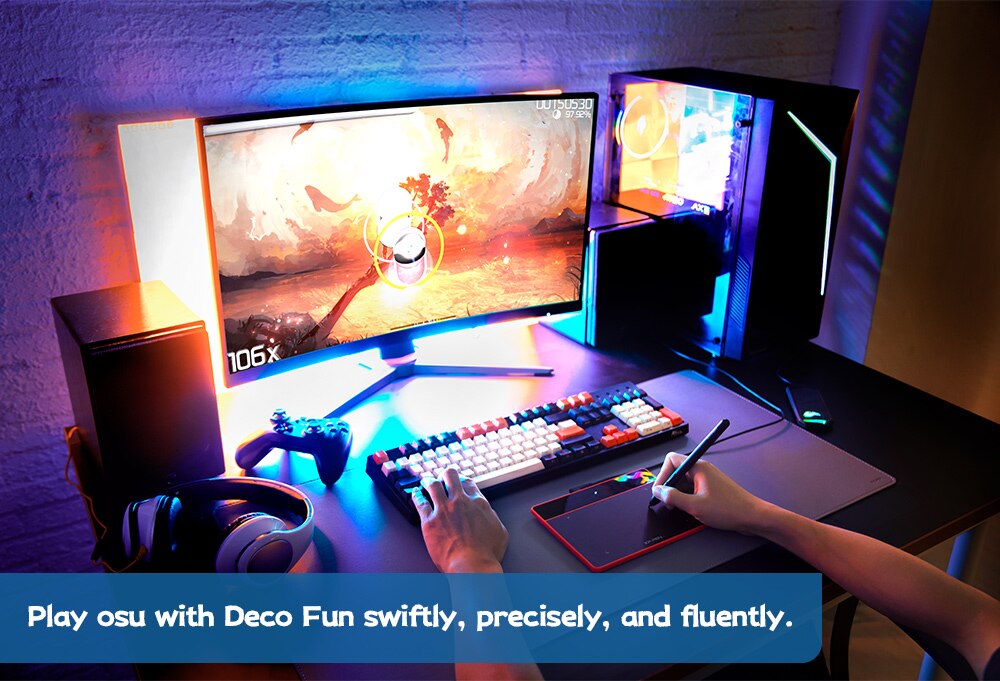 XPPen Deco Fun Graphics Tablet Digital Drawing Tablet 8192 levels Tilt Online Education Support Android Mac Linux Windows Chrome